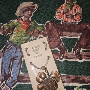Fabulous Authentic Vintage Dude Ranch Copper Good Luck Key Chain -  NIP